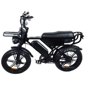Vélo électrique de ville à pneus larges EU UK 20 pouces, 48V28Ah, deux batteries, vélo électrique tout-terrain sportif, suspension intégrale, vélo de montagne rétro - Product Image 1