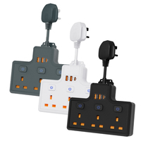 Multiprise standard britannique avec interrupteurs indépendants, protection contre les surtensions et ports USB