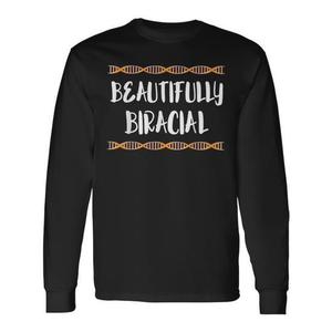 T-shirt à manches longues élégant « Beautifully Biracial DNA Strand Confidence », cadeau promotionnel raffiné - Product Image 2