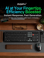 MOFii MK002 AI Eş Zamanlı Çeviri BT 2.4G Çift Modlu Şarj Edilebilir Ergonomik Ofis Yazma Kablosuz Klavye Mouse Seti