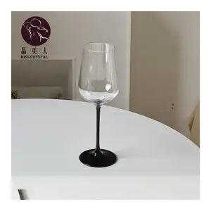 Copa de cristal Rosa clásica para decoración del hogar, vaso de cristal de estilo Vintage, negro y rojo