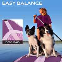 Planche de surf souple DAMA 10.6'*32'*6' Vente en gros sup 2 personnes Stand up Paddle Board Pets sup rose Planche de paddle gonflable sup