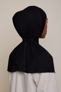 Minimalist Solid Color Instant <b>Hijab</b> Jersey Classic Versatile Instant <b>Hijab</b> Seamless Cutting Breathable Instant <b>Hijab</b> For Women - Product Image 3