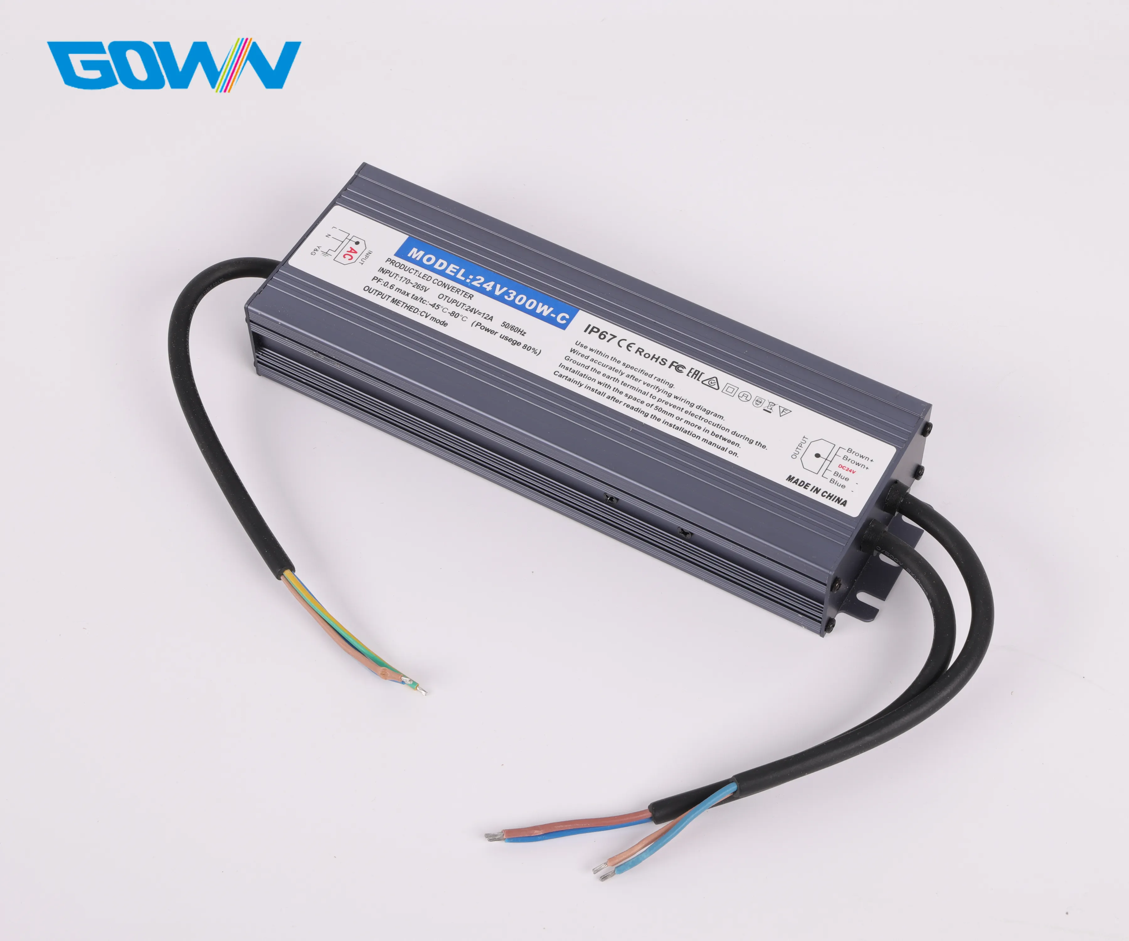 DC 12V 24V transformador de luz LED 100W 200W 300W 400W estable AC DC Controlador LED fuente de alimentación conmutada impermeable