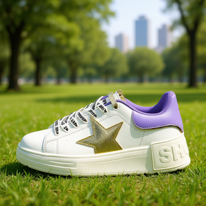 Zapatillas Deportivas para Mujer, Color Blanco Wisteria, Talla 37, Diseño de Estrella con Plataforma - Product Image 3