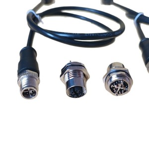 M12 Aviation Plug Connector With Wire 8 Pin <b>Waterproof</b> Industrial Sensor Connector Zinc Alloy Shell PVC <b>Cable</b> - Product Image 1