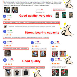 6 8 polegadas borracha preta Castor polipropileno Dustbin Roller Bearing rodízios industriais com freio - Product Image 4