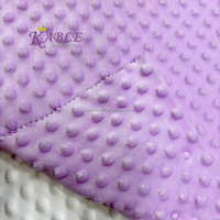Tissu en velours polaire extensible super doux 100 % polyester Minky Dot, tricoté à bulles 150D, anti-boulochage, poids moyen, pour vêtements et usage domestique