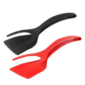 QY Tang memasak anti lengket, peralatan dapur spatula alat kecil 1 buah multifungsi 2 in 1 tang memasak mudah digunakan