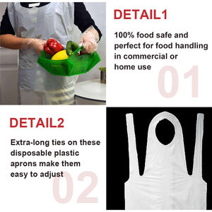 White Pe Printed Kitchen Plastic Apron And Waterproof Disposable Polythene Apron - Product Image 4