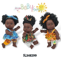 Muñeca Reborn de 20 cm, Serie Fantasía, Juguete de Bebé Niña, Modelo de Simulación Suave, Estilo Africano con Suéter