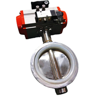 Vanne papillon pneumatique XNFM D671X en acier inoxydable, avec siège trempé résistant à l'abrasion et étanche à la poussière pour poudres et eaux à haute pression