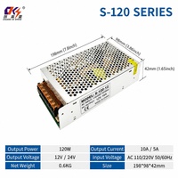 Alimentation à découpage 120W DC 12V 10A 24V 5A à sortie unique à tension constante pour LED, vente directe usine