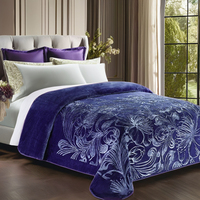 Großhandel individuell bedruckte Raschel Double Queen Size Winter Nerz Bettdecke 100% Polyester Joyous Throw Fleeced Portable