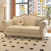 Luxus-Leders ofa im amerikanischen Stil, cremeweißes Wohnzimmer-Sofa garnitur, Internet-berühmtes Dreisitzer-Wohnzimmermöbel-Set