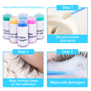 100pcs Disposable Cotton <b>Micro</b> Applicator Brush for Eyelash <b>Extension</b> Makeup Application - Product Image 5