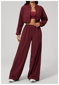 Nuovo Completo Sportivo da Donna 2 Pezzi con Protezione UV, Asciugatura Rapida, Personalizzabile, Alta Qualità, Felpa con Zip Integrale e Pantaloni per Yoga - Product Image 3