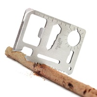 Couteau multifonction en acier inoxydable Survival 11, léger, durable, carte de sauvetage pour le camping, outil créatif pour l'extérieur