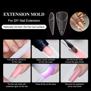 140 pièces Guides de formes pour ongles en gel réutilisables, formes Amande, Carré, Stiletto, Cercueil, pour extension de manucure et <span class=keywords><strong>nail</strong></span> art - Product Image 5