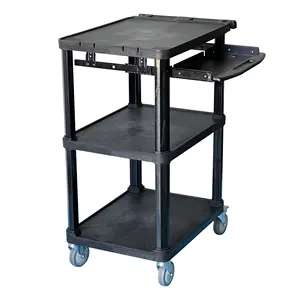 Plastic Cart Multipurpose Plastic Utility Cart With 3 Shelves Heavy Duty Service Cart