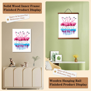 Pintura por Números DIY, Acuarela de Flamencos Bailando en Grupo, 40*50cm, Sin Marco o con Marco, Disponible en Rollo, Decoración de Pared con Animales Adorables para el Hogar - Product Image 6