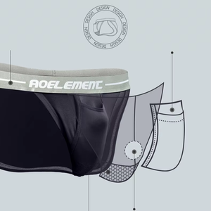 Men Ice <b>Silk</b> Triangle Briefs U Convex Pouch Design Breathable Separated Casual <b>Underwear</b> - Product Image 5