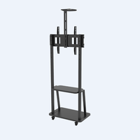 Soporte de TV WM007-5 de Alta Resistencia de 70 kg con Soporte para Proyector Vesa 600x600 mm, Soporte para TV con 2 Pantallas LCD LED de 32 a 70 Pulgadas