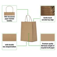 Sac en papier kraft écologique imprimé sur mesure, emballage alimentaire jetable avec poignée, pour supermarché, plats à emporter, shopping, vente au détail, cadeaux