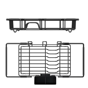 Égouttoir à vaisselle <span class=keywords><strong>extensible</strong></span> en acier carbone <span class=keywords><strong>pour</strong></span> <span class=keywords><strong>évier</strong></span>, égouttoir de cuisine sur <span class=keywords><strong>évier</strong></span> avec porte-couverts et porte-gobelets - Product Image 2