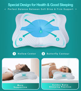 Bantal Busa Memori Kontur Ergonomis Ortopedi Servikal Bentuk Kupu-kupu OEM ODM untuk Tidur di Tempat Tidur - Product Image 2