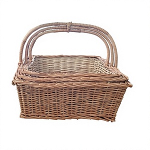 BS INTERNATIONAL Natural Bamboo Wicker <b>Rectangular</b> Handcrafted Lightweight Portable Multifunction Storage Basket Living Room - Product Image 4