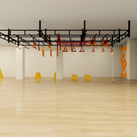 Parcours d'obstacles Ninja Warrior pour jeunes enfants, équipement de terrain de jeu intérieur pour mini-espace suspendu au plafond