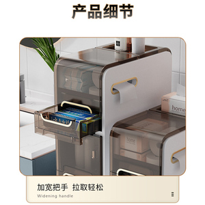 Gabinete de almacenamiento delgado para baño, organizador de espacio estrecho, cajón de almacenamiento Delgado vertical de 2 capas para el hogar moderno, 22cm de ancho - Product Image 2