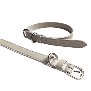 <span class=keywords><strong>Collar</strong></span> de correa de perro mascota de cuero PU personalizado bolsas dispensadoras de caca Equipo de Lujo para caminar al aire libre cuerda manos libres diseño personalizado