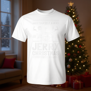 Camiseta Jerry Christmas Blanca Unisex para Adulto, Cuello Redondo, Manga Corta, Impresión Digital, Regalo Promocional - Product Image 3