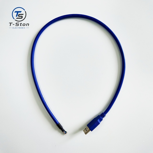 Custom Manufacture USB a Male to Stripped Bare Wire Open End Pigtail Cable with PVC Jacket and Braid Shielding