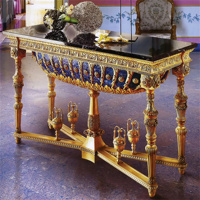 Table console en bois massif sculpté à la main de haute qualité pour salon, appartement, style traditionnel, hauteur réglable, meubles de maison