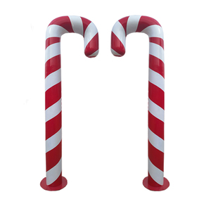 Bastón de caramelo navideño de fibra de vidrio de 6 pies - Product Image 2