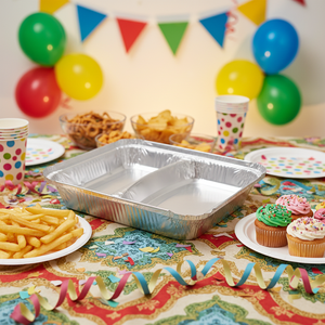Eco-Friendly <strong>2</strong> <strong>Compartment</strong> Disposable Lunch Box with <strong>Foil</strong> Lid <strong>Aluminum</strong> <strong>Foil</strong> Storage Container Rectangle PP <strong>Tray</strong> - Product Image 3