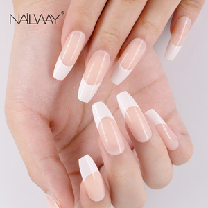 Faux-ongles en plastique artificiel, extension pour les ongles naturelle à la française, couverture complète, style <span class=keywords><strong>ballerine</strong></span>, à faire soi-même, accessoires de manucure, pièces - Product Image 4