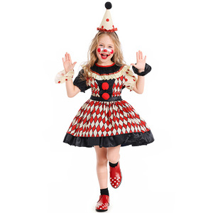 Disfraz de <span class=keywords><strong>Payaso</strong></span> de Terror Divertido para Niños de 3 a 10 Años, Traje Rojo con Rayas Blancas y Diamantes, para Halloween, Carnaval, Cosplay, Fiestas y Actuaciones - Product Image 6