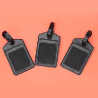 Etiqueta de Equipaje de Cuero PU con Logotipo Personalizado, Etiqueta de Identificación de Maleta de Viaje Sublimable en Blanco