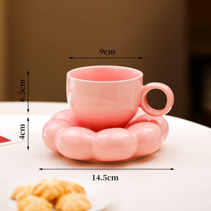 Bộ cốc cà phê hoa hướng dương họa tiết thiên thần hoa văn hiện đại, tráng men ngọc trai, thuộc bộ sưu tập Macaron dễ thương, dùng để pha cà phê, trà. - Product Image 3