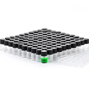 2ml 4ml 7ml Clear Empty Glass Vials with Screw Caps and Plastic Stoppers for Storing Liquids