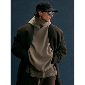 <span class=keywords><strong>Felpa</strong></span> <span class=keywords><strong>in</strong></span> Cotone Pesante di Alta Qualità con Stampa Floccata, Logo Personalizzato, Manica Lunga, <span class=keywords><strong>Felpa</strong></span> con Cappuccio da Uomo, Abbigliamento - Product Image 4