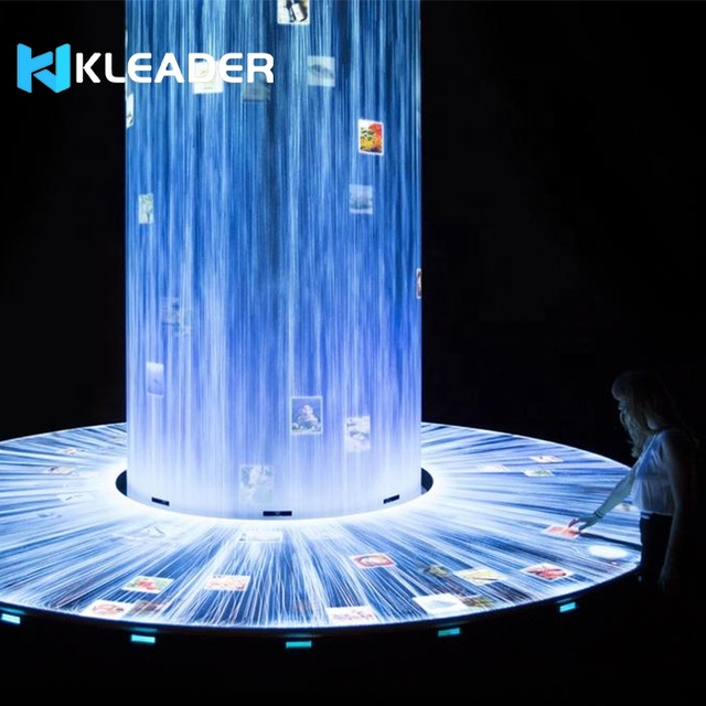 Led Waterfall Screen Electric Display Artificial Digital Waterfalls Curtains Background Wall for Interactive Museum Exhibits
