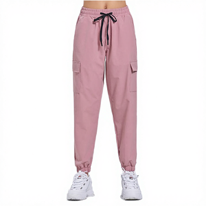 Pantalon de jogging décontracté pour femme, coupe ample, avec logo personnalisé, imprimé, taille mi-haute, cordon de serrage, écologique, séchage rapide, respirant - Product Image 3
