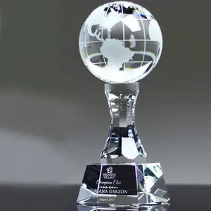 Custom design basketball football tennis ball game match best business award crystal champion trophy