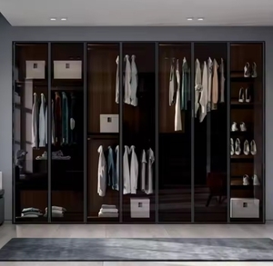 Thiết kế tủ quần áo hiện đại có cửa kính, nội thất phòng ngủ với ngăn kéo có đèn LED, tủ quần áo kính - Product Image 6