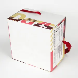 Kemasan Logo Cetak Kustom Kue Coklat Kertas Makanan Memanggang Kertas Putih Kotak Hadiah dengan Kotak Hadiah Kertas